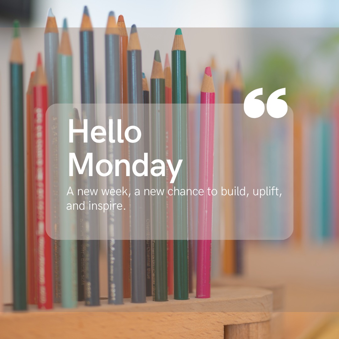 Hello Monday ✨

A new week brings fresh opportunities to think creatively, communicate intentionally, and build work that inspires meaningful connection.

Here’s to purposeful ideas, impactful solutions, and a productive week ahead.

#HelloMonday #MondayMotivation #CreativeThinking #BrandCommunication  ##VisualCommunicationDesign #ContentDevelopment #Storytelling #DesignAtBay #CreativeStrategy #NewWeekNewGoals